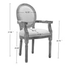 French Vintage Upholstered Fabric Dining Armchair (Set of 2)