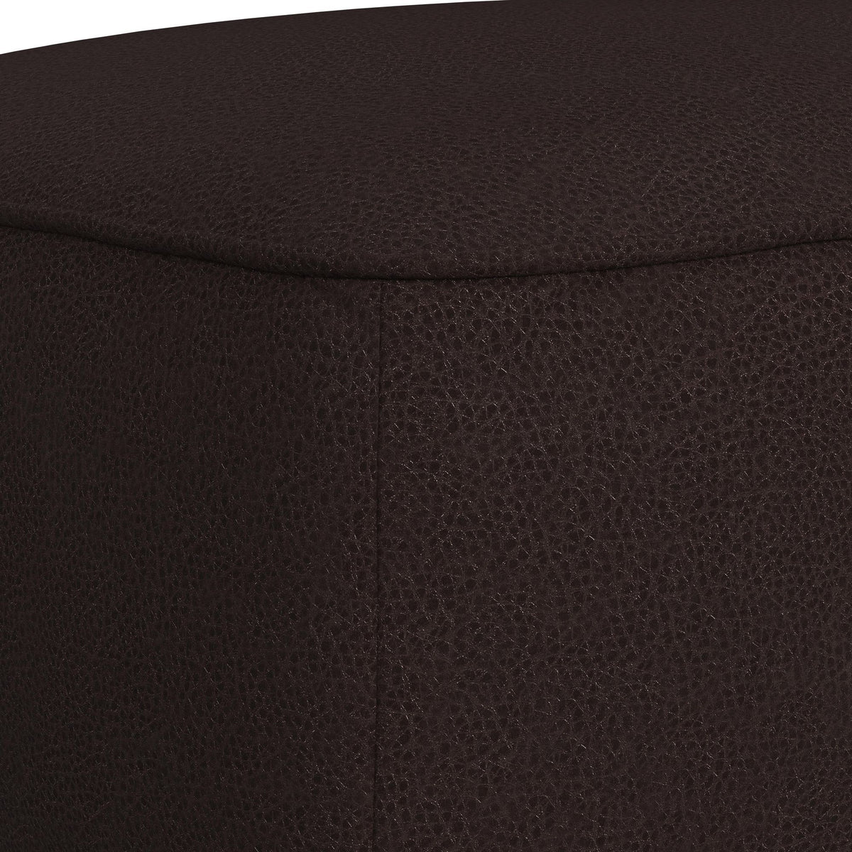 Destiny Ottoman With Wood Base in Dark Brown by Elements International, view 7