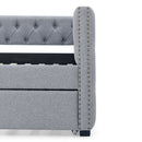 Inspired Upholstered Daybed With Trundle, Button Tufted