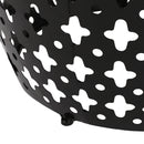 Modern Outdoor Metal End Table Set With Durable Iron Frame - Black