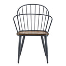 Contemporary Indoor Dining Set With Metal Legs, Birch, And Metal - Black / Natural