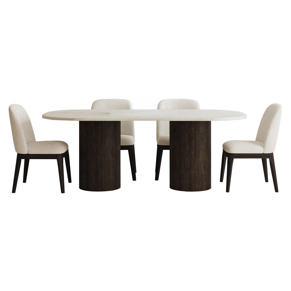 Sylvie Standard Height Dining Set, Oval Table in Black by Elements International