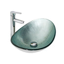 Tempered Glass Vessel Sink With Boat Shape Pop-Up Drain