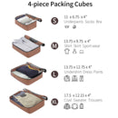 4 Piece Luggage Suitcase Set, Hard Shell Lightweight Expandable Travel Luggage With 4 Packing Cubes