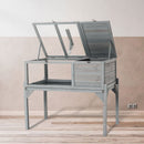 Tortoise Habitat Indoor & Outdoor Wooden Tortoise House With Detachable Legs Reptile Cage For Small Animals Non Leak Waterproof Tray - Gray