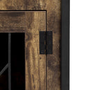 Furniture Style 2 In 1 Pet Friendly Dog Crate Composite Desk Hutch - Rustic Brown