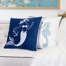 Liz Mermaid Pillow Cover With Matching Back And Hidden Zipper - Indigo