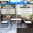 Acacia Wood Interlocking Deck Tiles Checker Pattern For Outdoor Flooring