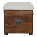 Linen Storage Trunk - Chestnut / White Linen