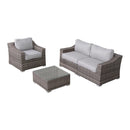 Outdoor Wicker Conversation Set With Cushions, All Weather