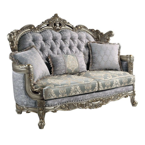 Miliani - Loveseat With 3 Pillows - Antique Bronze