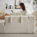 Modern Chenille Upholstered Sectional Sofa Couch Set With 6 Pillows,Free Combination