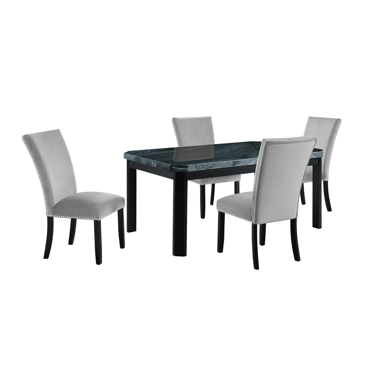 Francesca Rectangular Dining Set in Black by Elements International, view 2