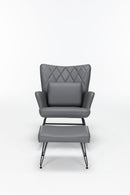 Rocking Accent Chair With Lumbar Pillow And Ottoman