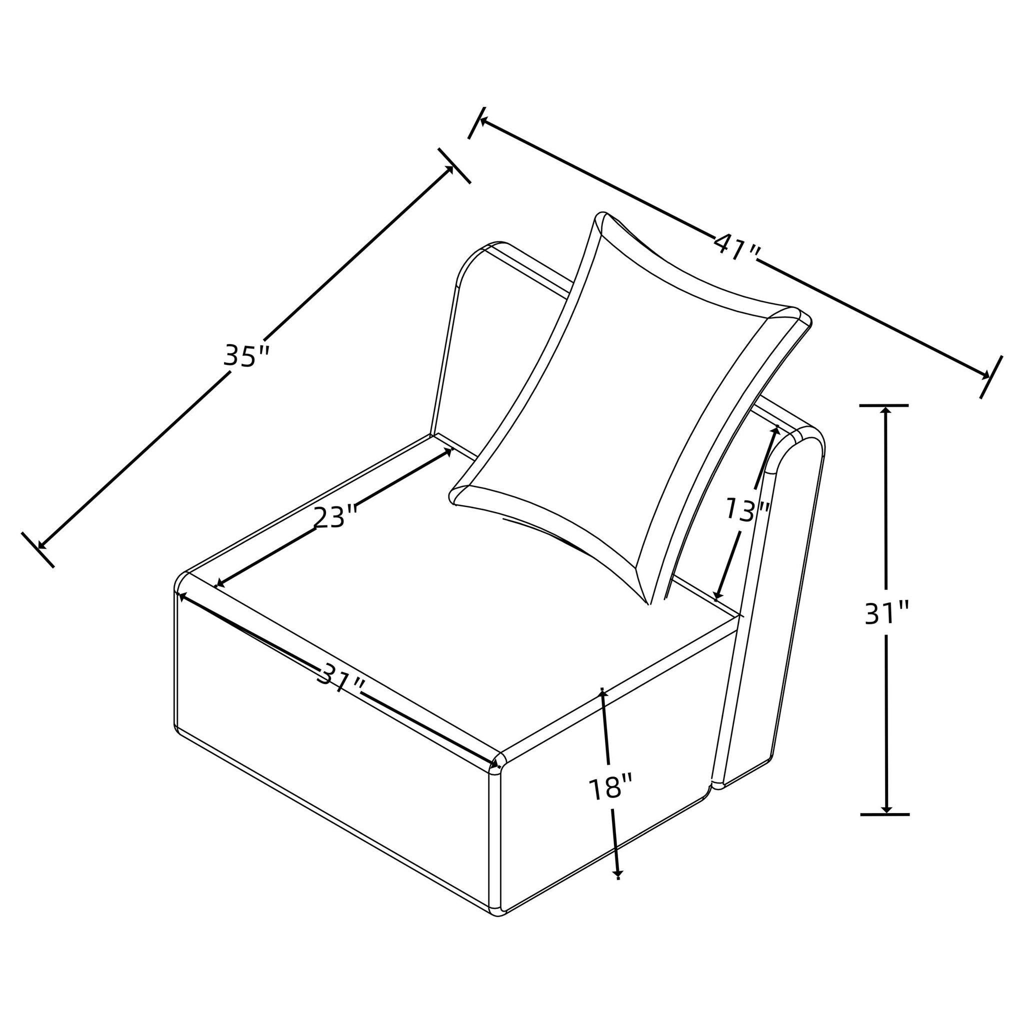 Fayette Upholstered Armless Chair Greige