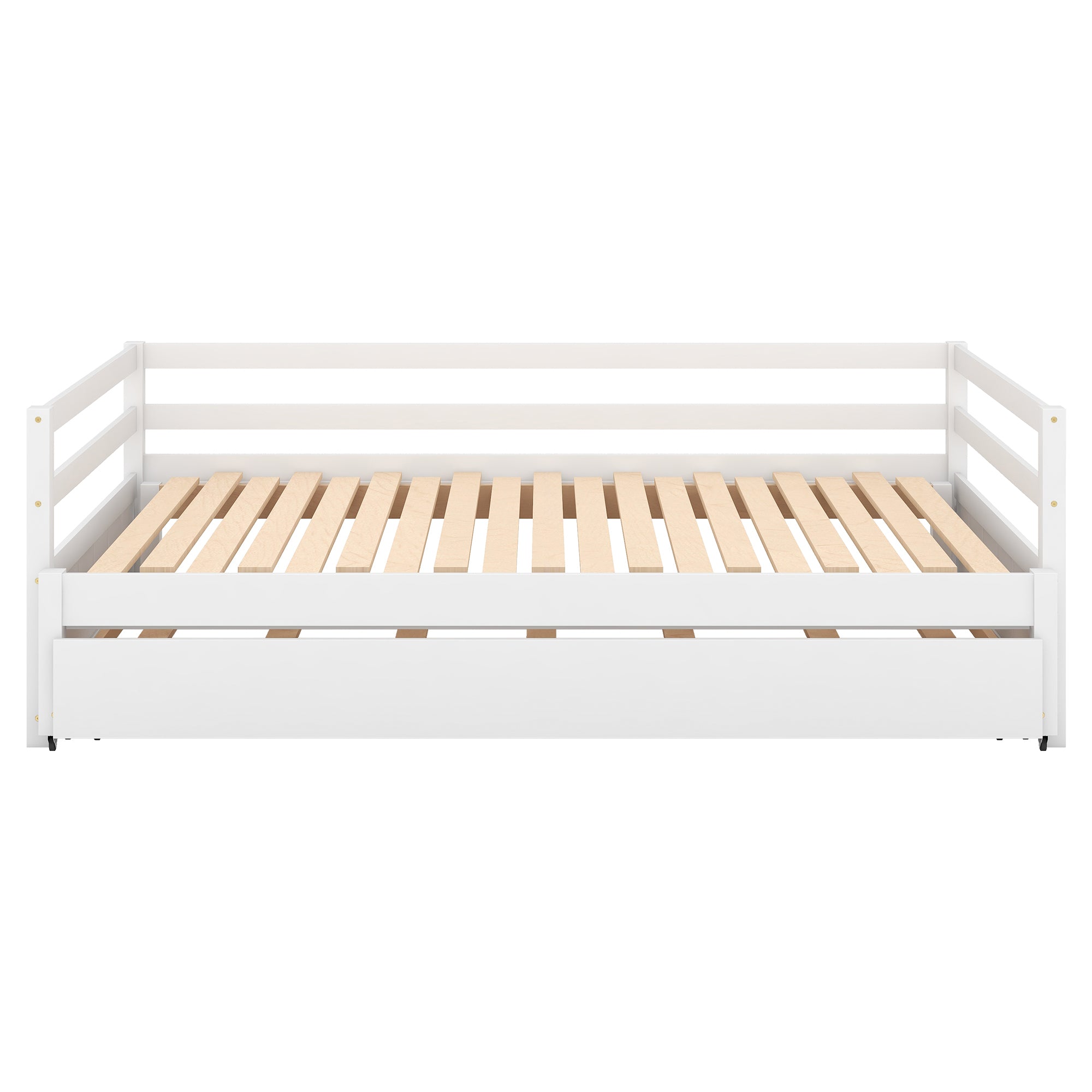 Twin or Double Twin Daybed with Trundle,White