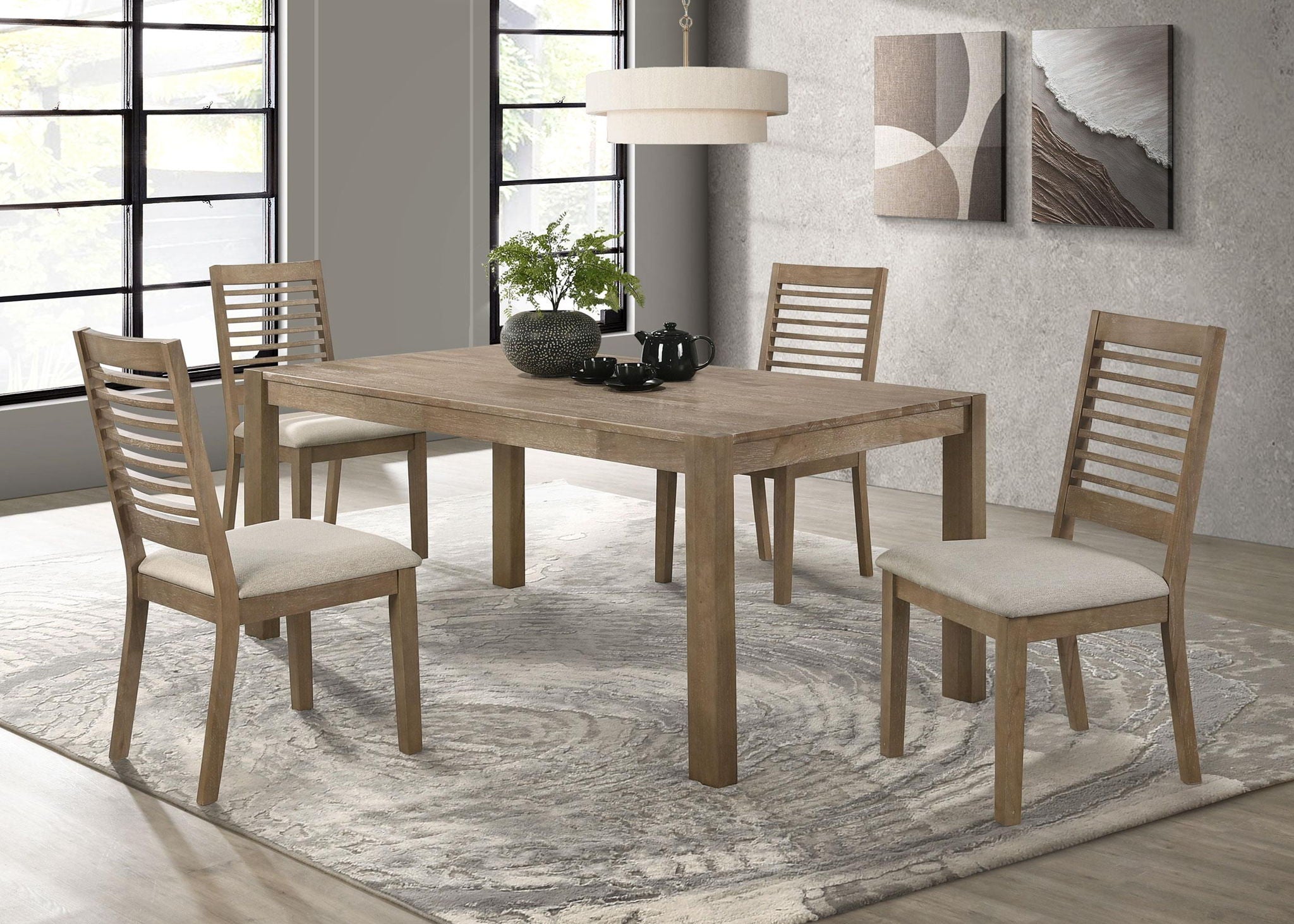 Scottsdale 5-piece Rectangular Dining Set Brown Washed - Atlantic Fine Furniture Melbourne FL