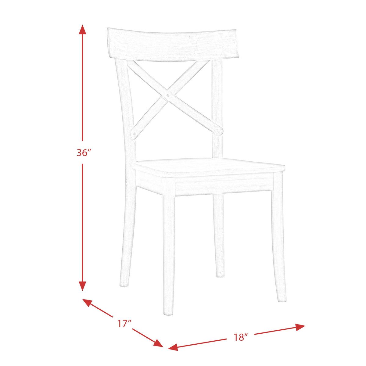 Callista X-Back Wooden Side Chair (Set of 2) in Beach by Elements International, view 9