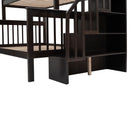 Stairway Bunk Bed With Storage And Guard Rail For Bedroom