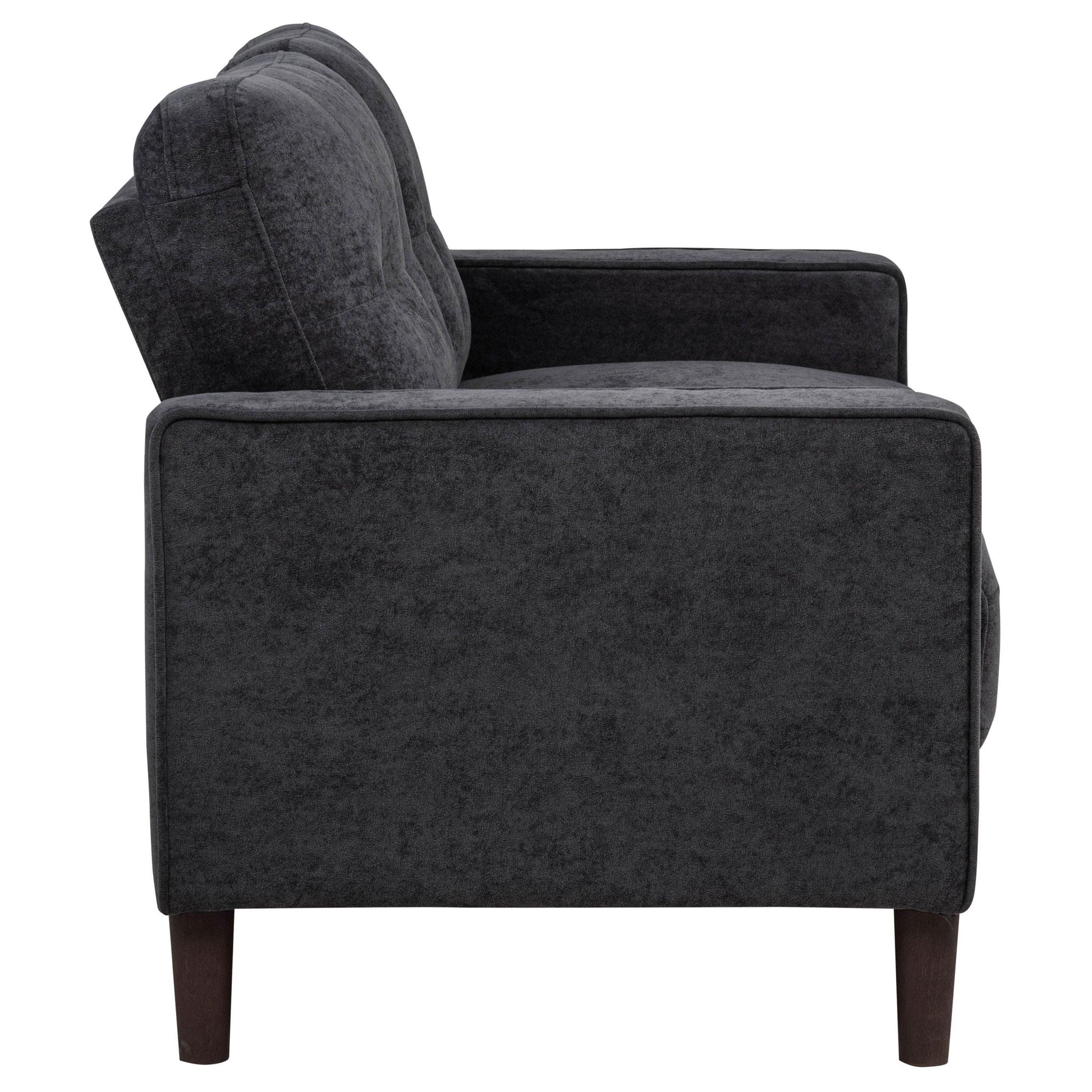Bowen II Fabric Upholstered Track Arm Loveseat Steel Grey