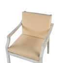 Outdoor Wooden Dinning Set With An Umbrella Hole And Removable Cushions For Patio