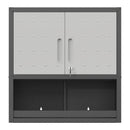 Metal Wall Mounted Tool Storage Cabinet With Locking Door, 1 Shelf & 1 Drawer