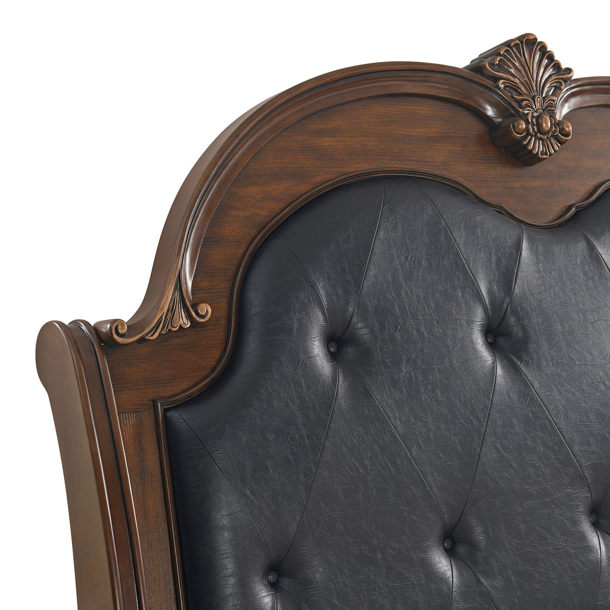 Cadenza Upholstered Bed With PU in Black by Elements International, view 6