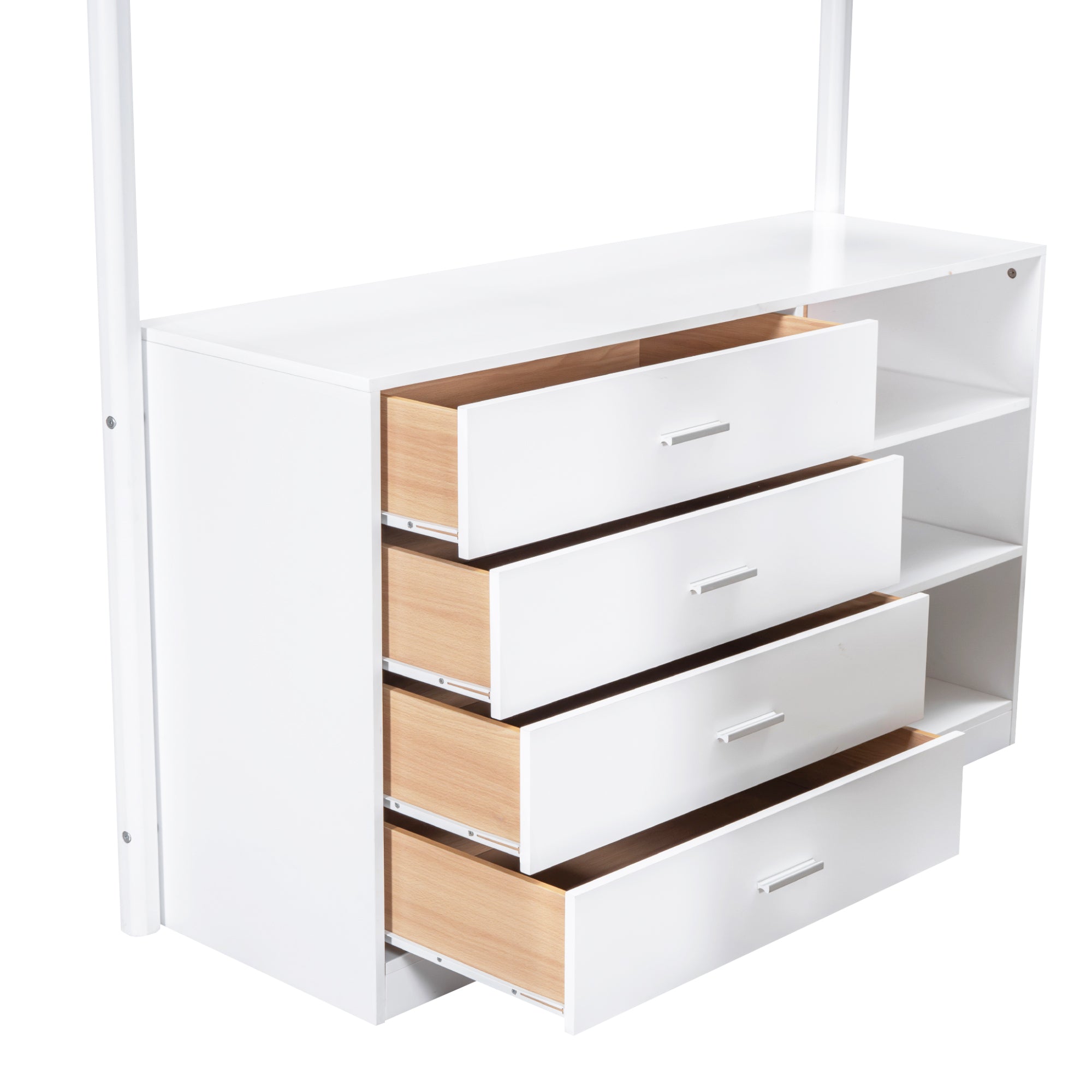 Full Size Teddy FleeceLoft Bed Wood Bed, White - Atlantic Fine Furniture Melbourne FL