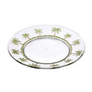 Palm Tree Design 9" Acrylic Dinner Plates (Set of 4) Crystal Clear Reusable Unbreakable Kitchen Plates Bpa Free Dishwasher Safe - Clear