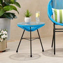 Nusa - Modern Rattan Side Table With Tempered Glass Top
