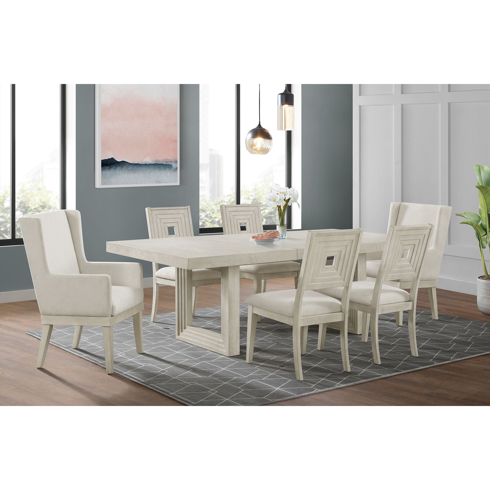 Avalanche Dining Arm Chair (Set of 2) in Antique White by Elements International, view 5
