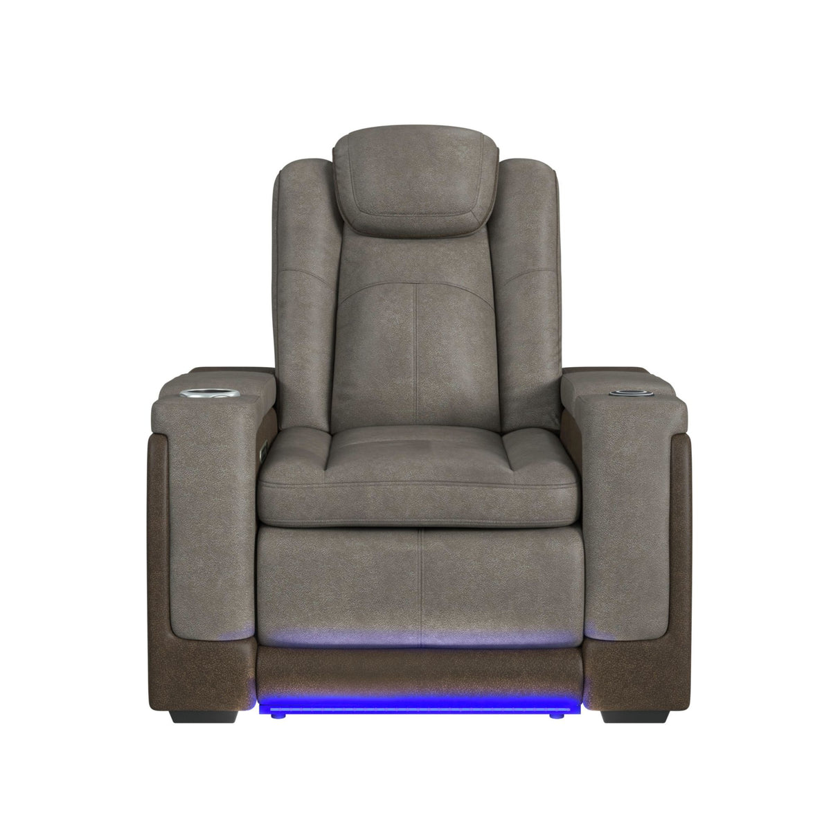 Lantana Power Motion Recliner With Power Headrest, LED , Wireless Charger And Cup Holder in Gray by Elements International, view 10