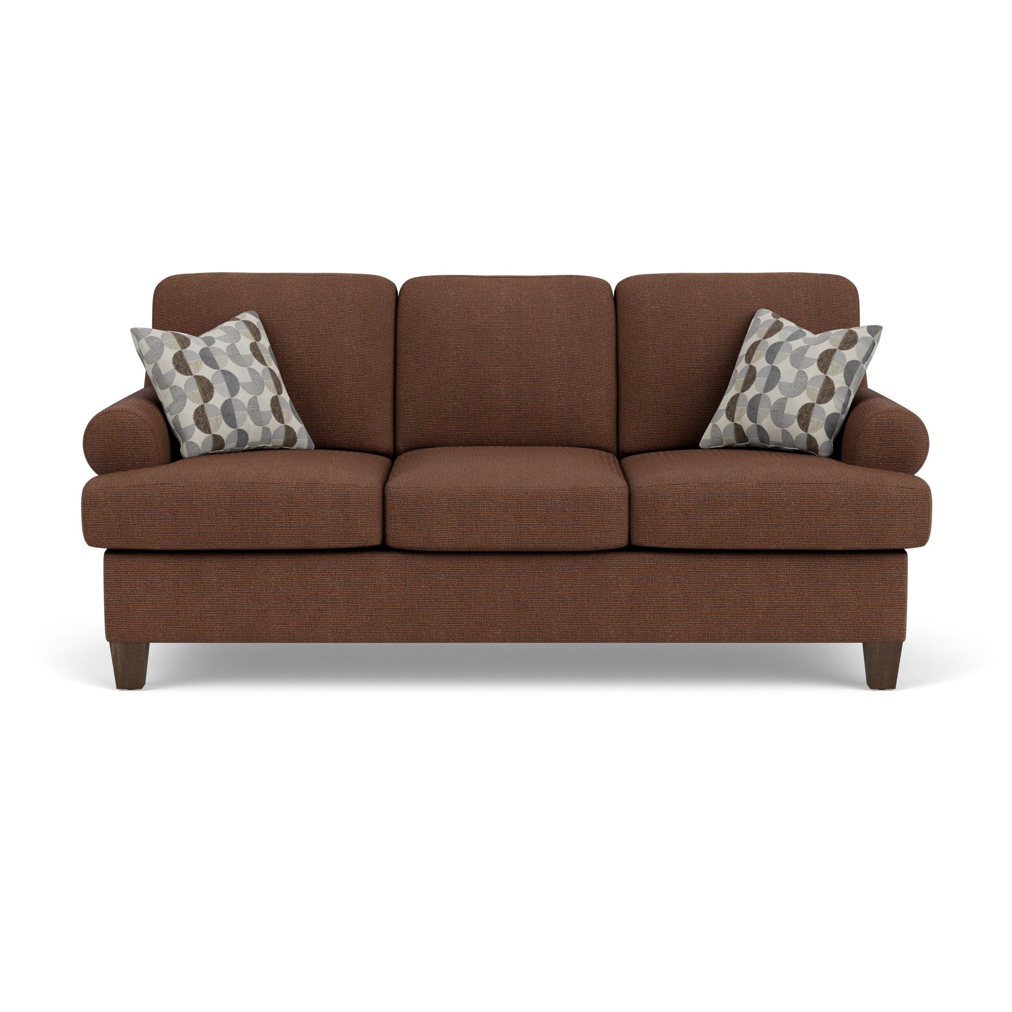 Moxy - Fabric Sofa, T-Shaped Seat Cushion, Curved Sock Arms