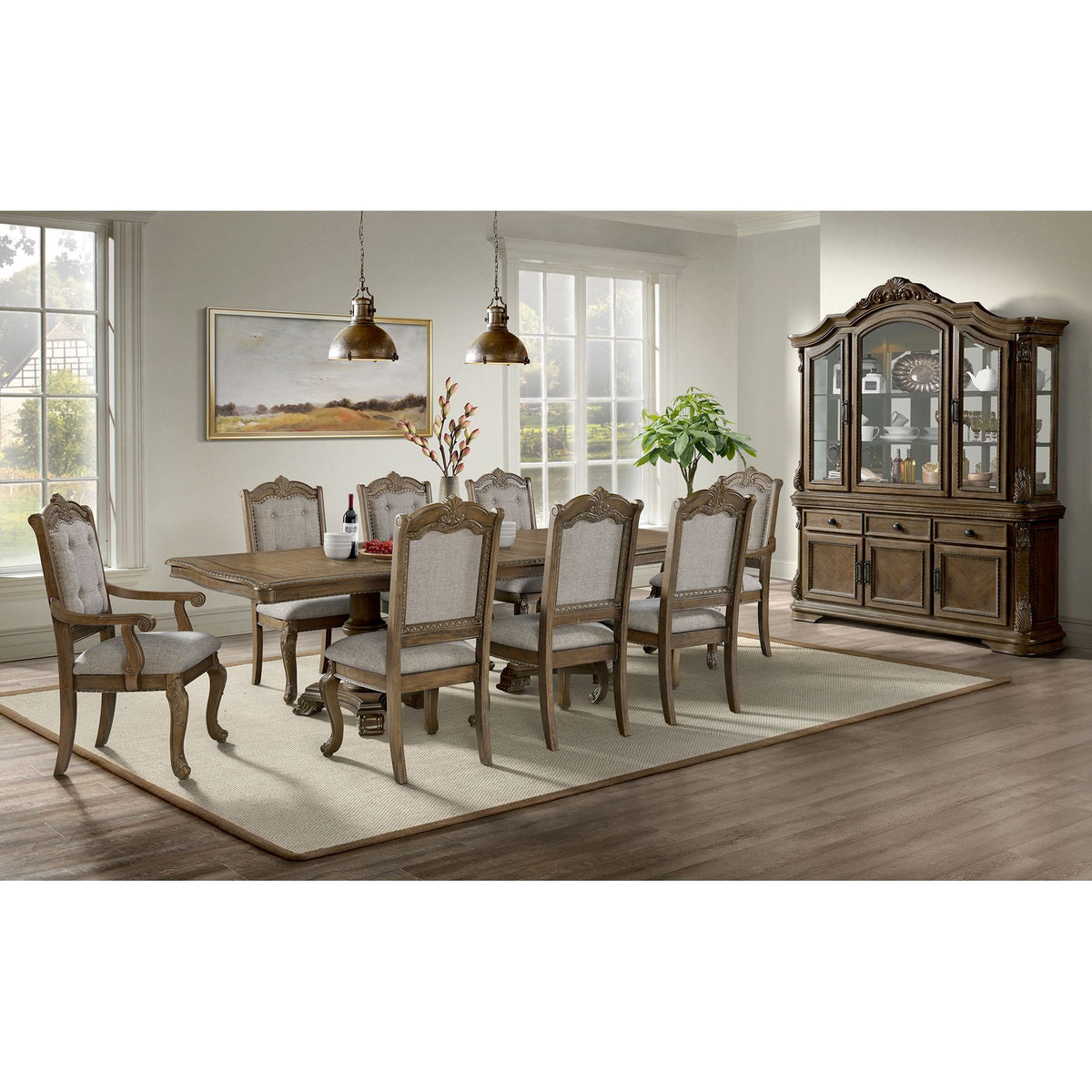 Madison Park Server & Hutch With Led in Walnut by Elements International, view 7