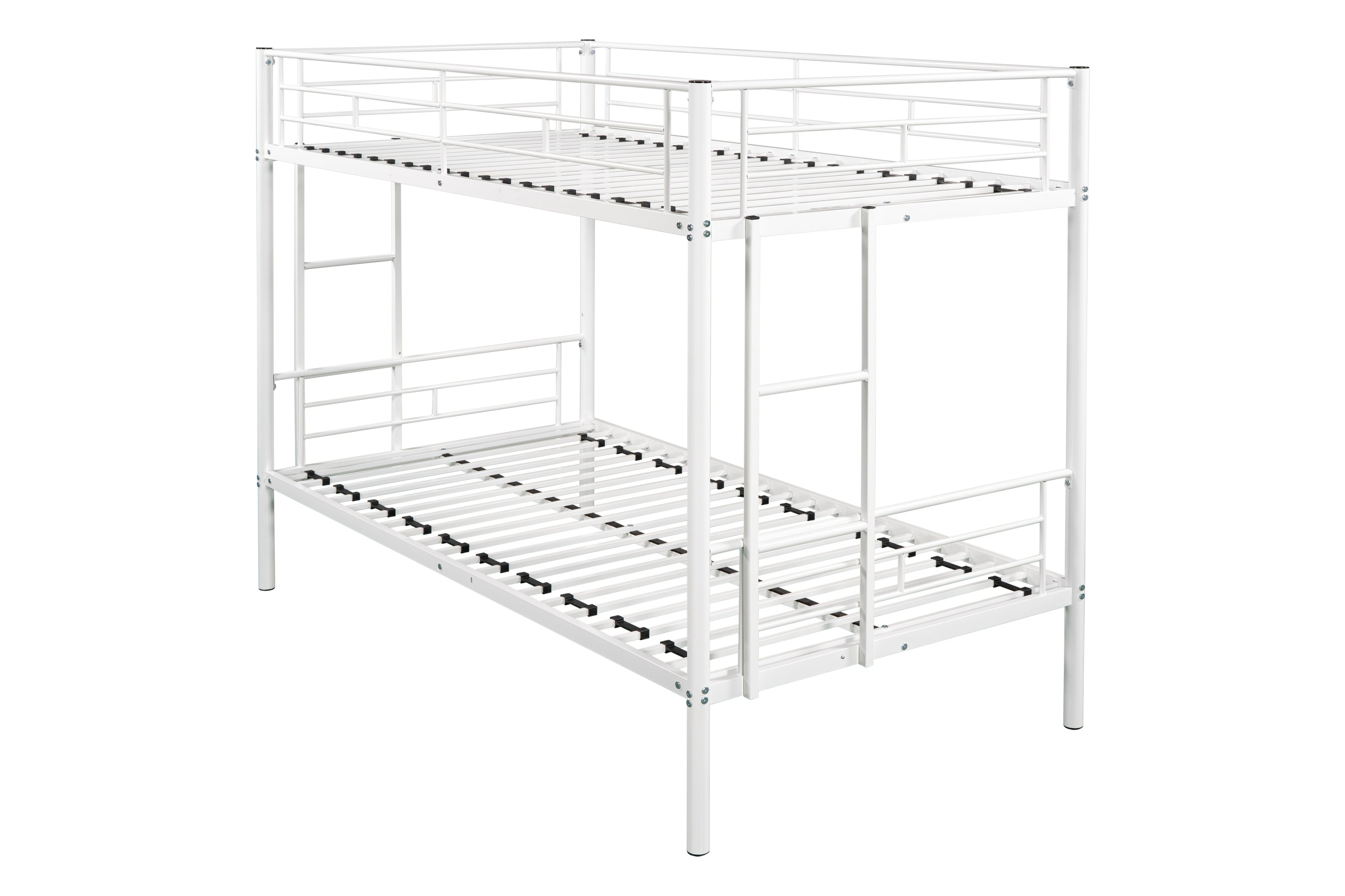 Metal Twin over Twin Bunk Bed/ Heavy-duty Sturdy Metal/ Noise Reduced Design/ Safety Guardrail/ 2 Side Ladders/ CPC Certified/ No Box Spring Needed