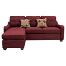 Cleavon II - Reversible Sectional Sofa & Ottoman With 2 Pillows - Red Linen