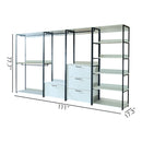 Fiona - Freestanding Walk In Wood Closet System With Metal Frame Melamine - White