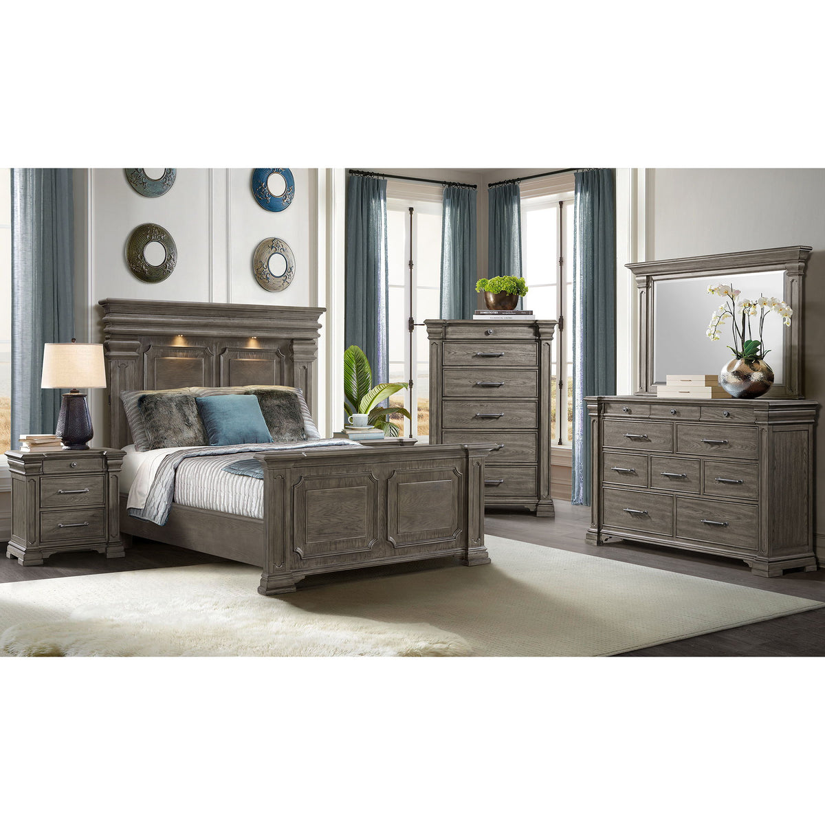 Kings Court Bed in Black by Elements International, view 17