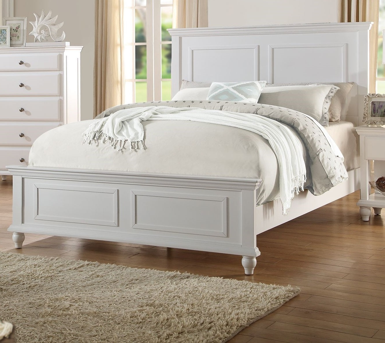 White Color California King Size Bed