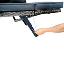 1 Pieces Patio Wicker Side Foldable Bench Patio Backyard Conversation Bench Gray Wicker - Dark Gray