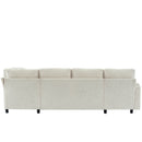 U-Shaped Sectional Sleeper Sofa With Ample Storage Space, 2 Cup Holders And Charging Ports For Living Room
