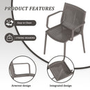 4 Modern Stackable Plastic Armchair Matched With Folding Square Table