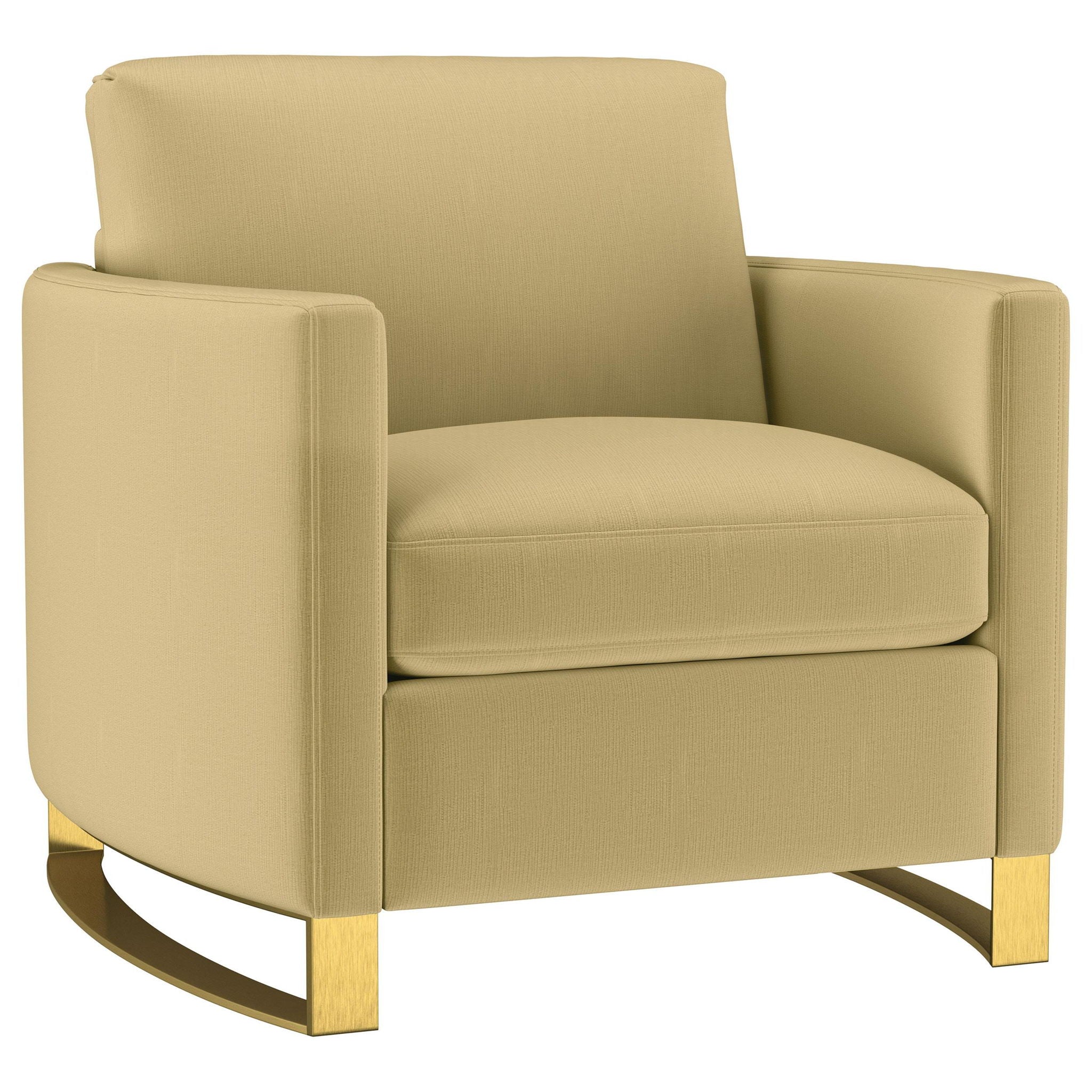 Corliss Upholstered Curved Track Arm Chair Camel - Atlantic Fine Furniture Melbourne FL