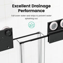 Semi Frameless Double Sliding Shower Door With Tempered Glass