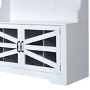 Entryway Bench With Coat Rack, 3 In 1 Design And Adjustable Shelves