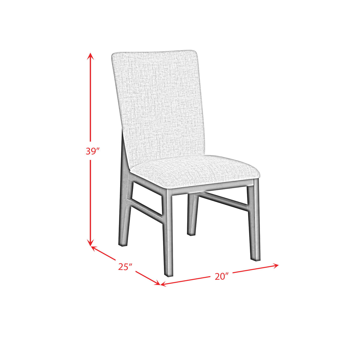 Marlene Dining Side Chair (Set of 2) in Gray by Elements International, view 8