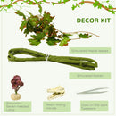 Pawhut - 14 Gallon Reptile Glass Terrarium Tank With Decor Kit Breeding Box Full View With Visually Appealing Sliding Screen Top For Lizards Frogs Snakes Spiders - Black