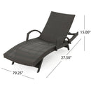 Salem - Contemporary Wicker Chaise Lounge With Arm, Weather Resistant