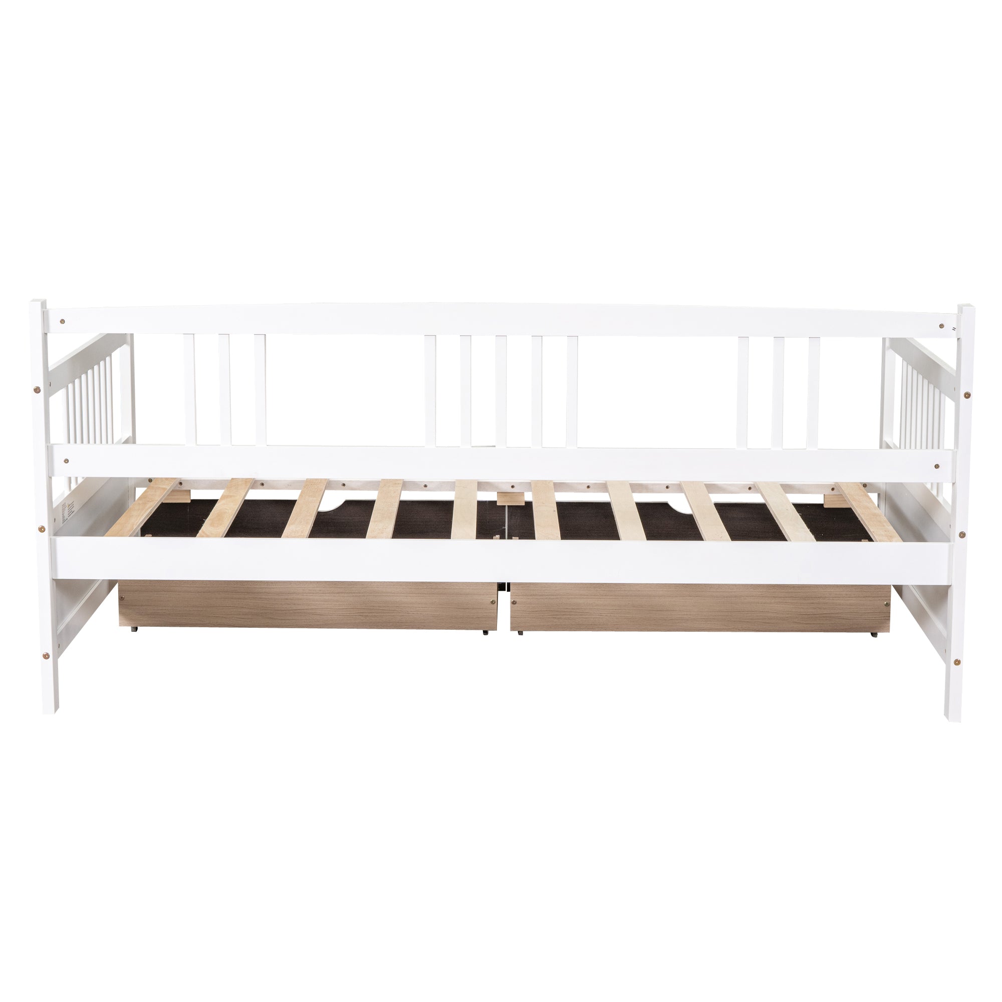 Twin Size Daybed Wood Bed with Two Drawers,White(OLD SKU:LP000057AAK)