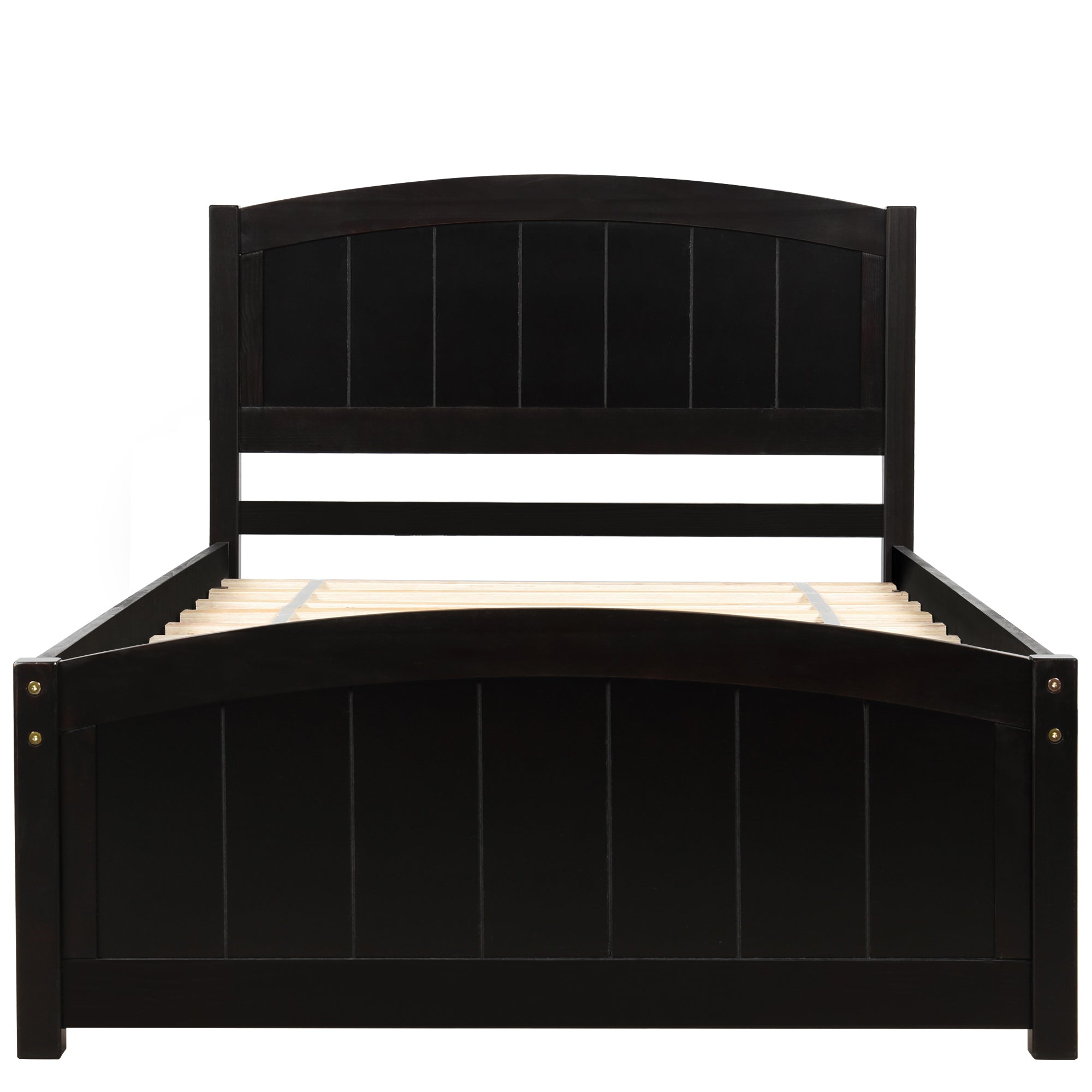 Wood Platform Bed with Headboard,Footboard and Wood Slat Support, Espresso - Atlantic Fine Furniture Melbourne FL
